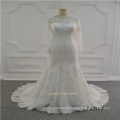 Long Sleeve Ivory Muslim Lace Wedding Dress